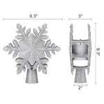 GlowStar Silver Snowflake tree topper projector